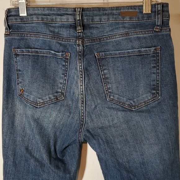 Kut from the Kloth High Rise Visible Button Fly Raw Hem Ankle Skinny Jeans 2 - Picture 6 of 14